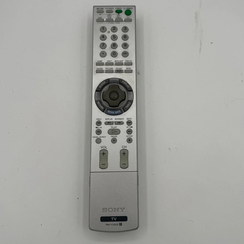 Sony RM-YD002 TV Remote Control Silver Replacement for Wega TV DVD VCR SAT